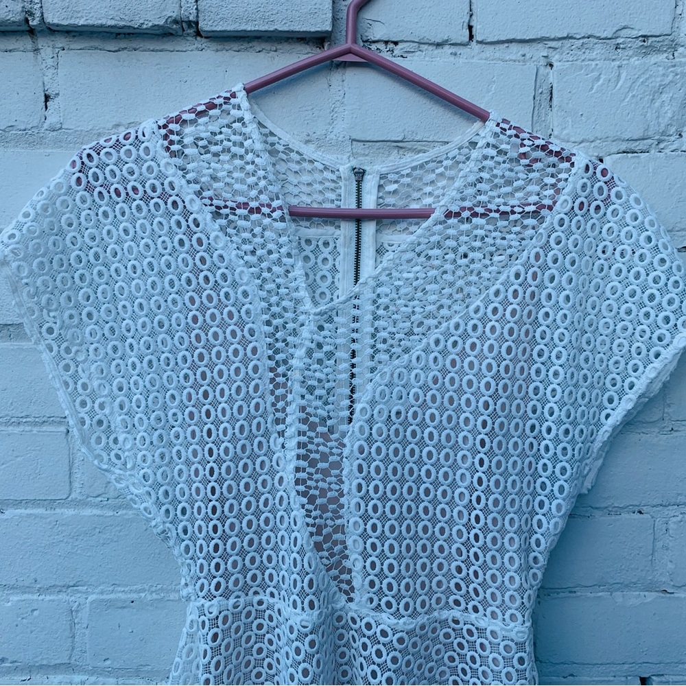 Keepsake The Label White Asymmetrical Eyelet Dress - Picture 5 of 16